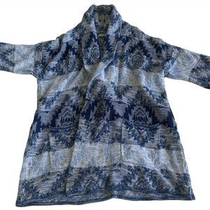 American Eagle Vintage Geometric Zigzag Knit Sweater Cardigan Striped Chunky